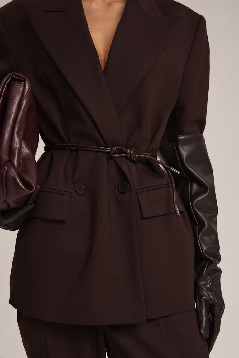 Пояс шнурок коричневий