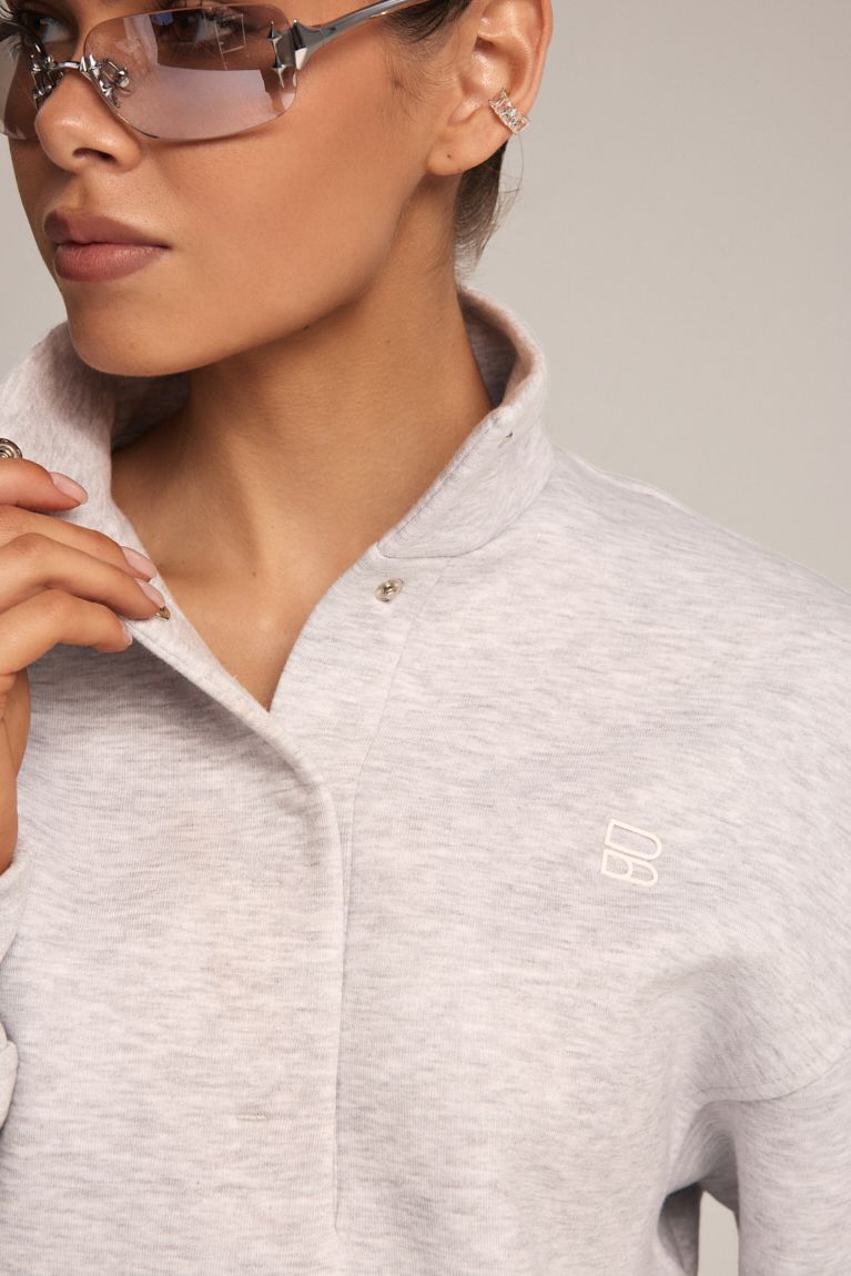 Світшот поло сірий меланж