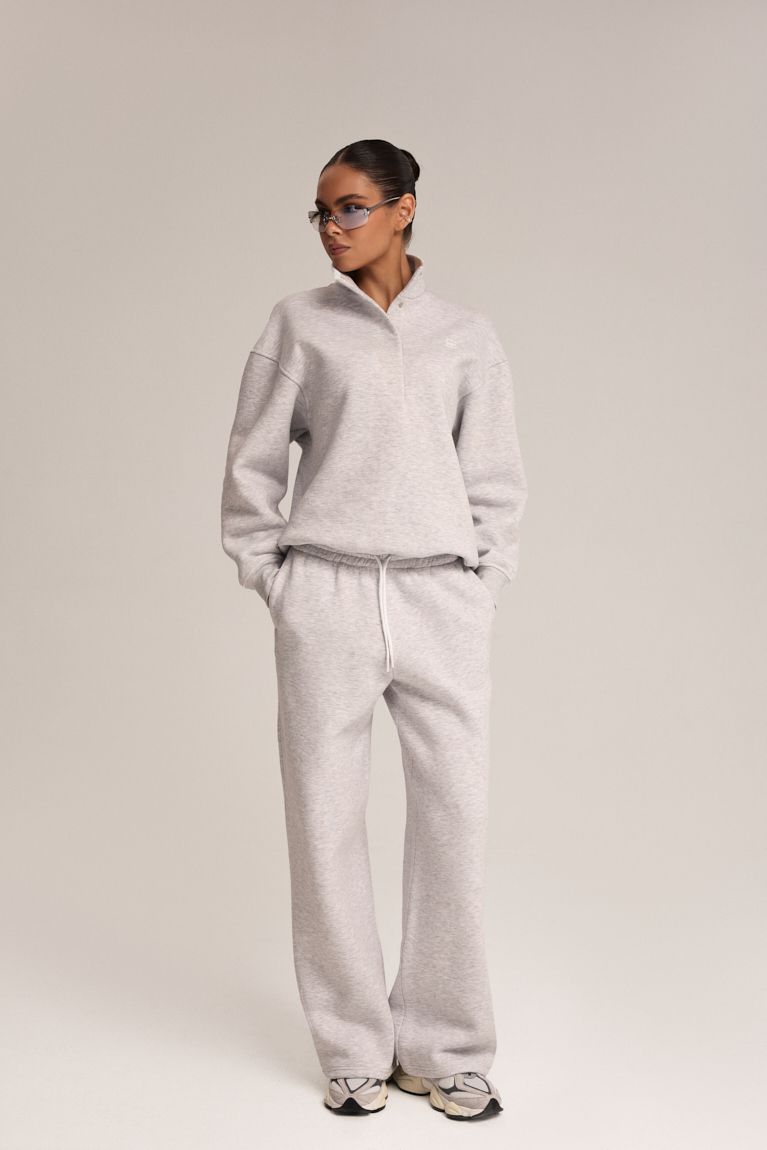 Світшот поло сірий меланж