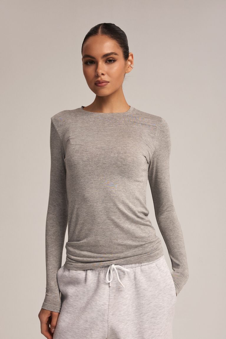 Лонгслів сірий меланж