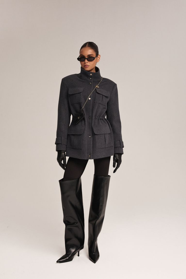 Напівпальто на кулісці графіт