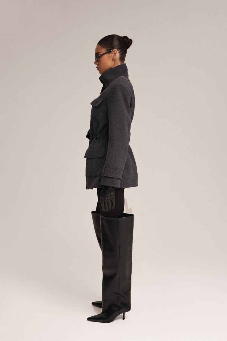 Напівпальто на кулісці графіт