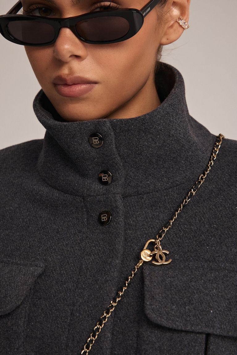 Напівпальто на кулісці графіт