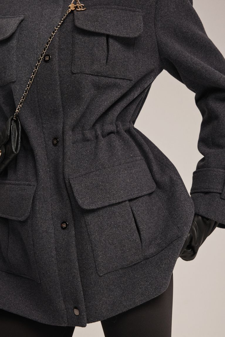 Напівпальто на кулісці графіт