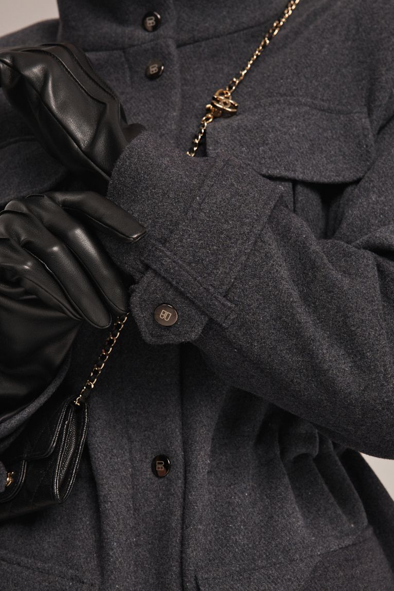 Напівпальто на кулісці графіт