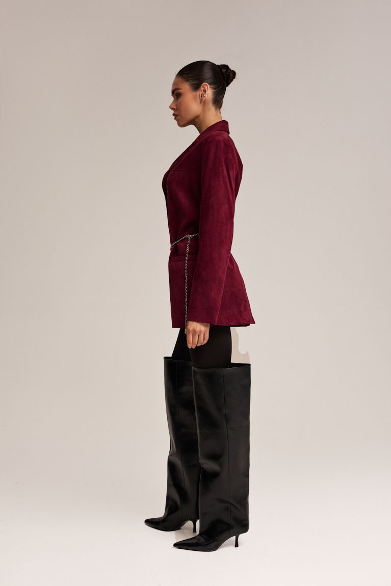 Жакет замша бургунді