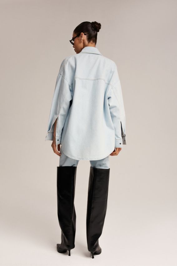 Сорочка джинс 2025 блакитна