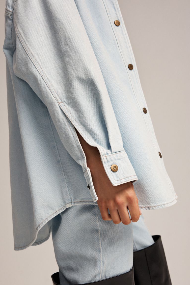 Сорочка джинс 2025 блакитна