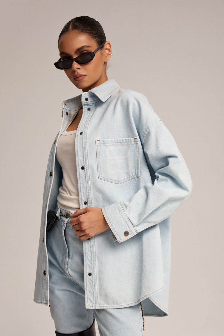 Сорочка джинс 2025 блакитна