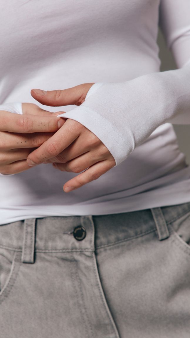 Лонгслів-рукавичка білий