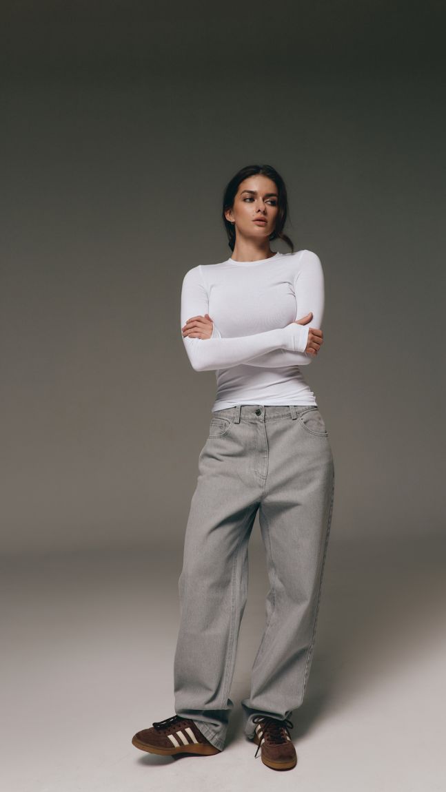 Лонгслів-рукавичка білий