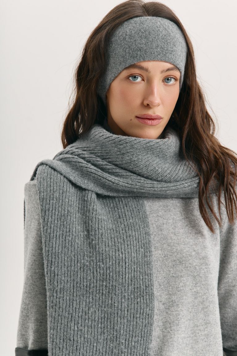 Шарф вовна сірий