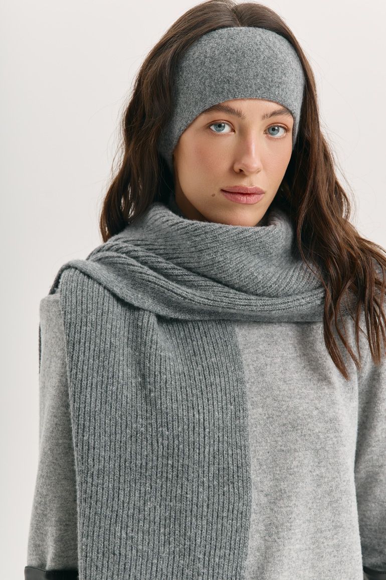 Шарф вовна сірий
