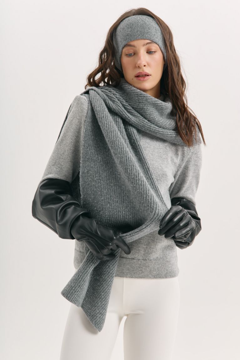 Шарф вовна сірий