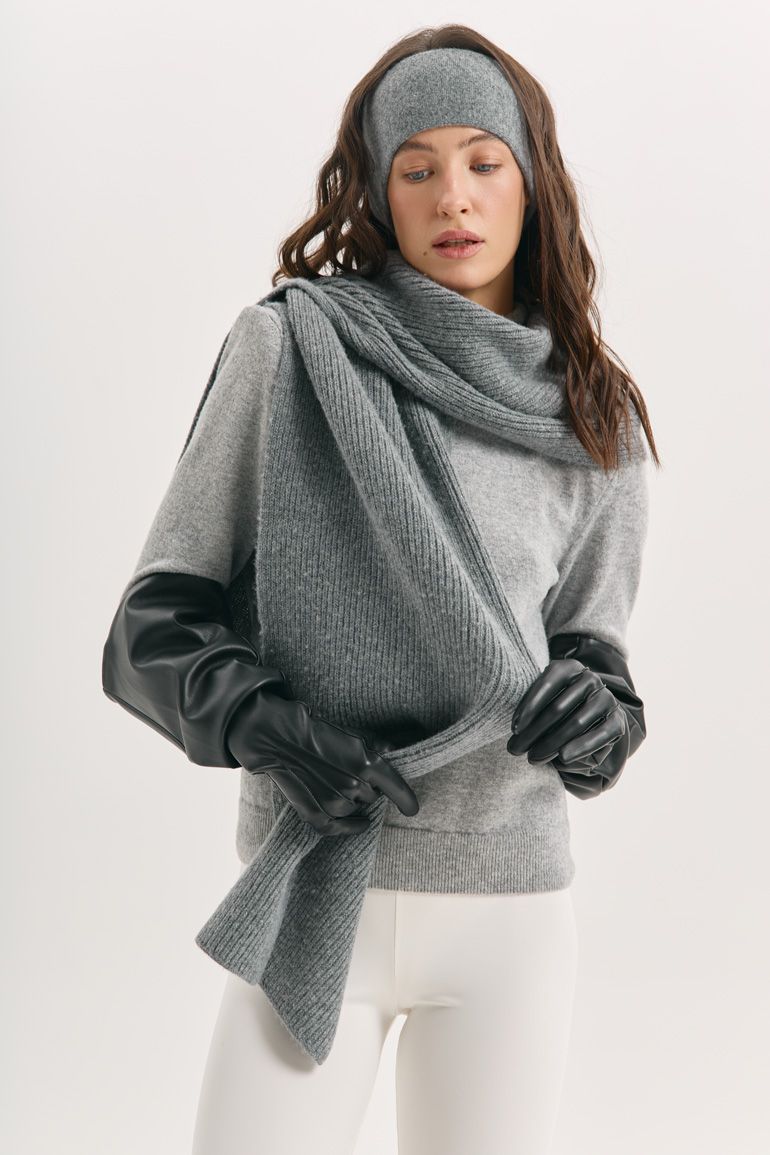 Шарф вовна сірий