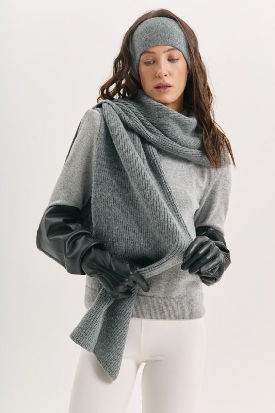Шарф вовна сірий