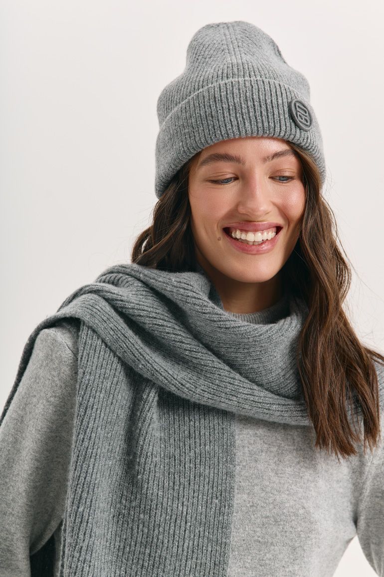 Шарф вовна сірий