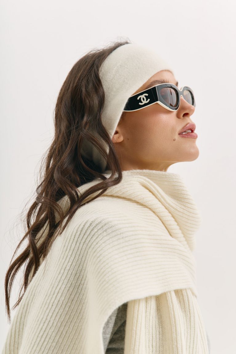 Шарф вовна молочний