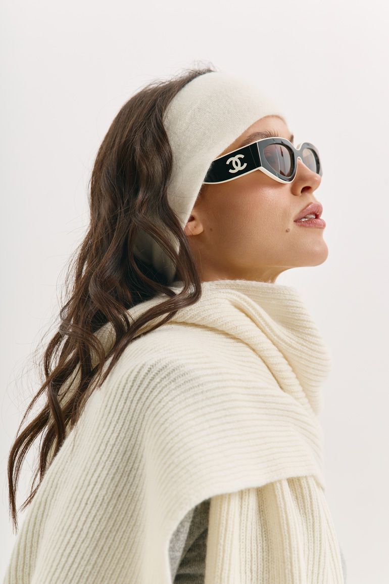 Шарф вовна молочний