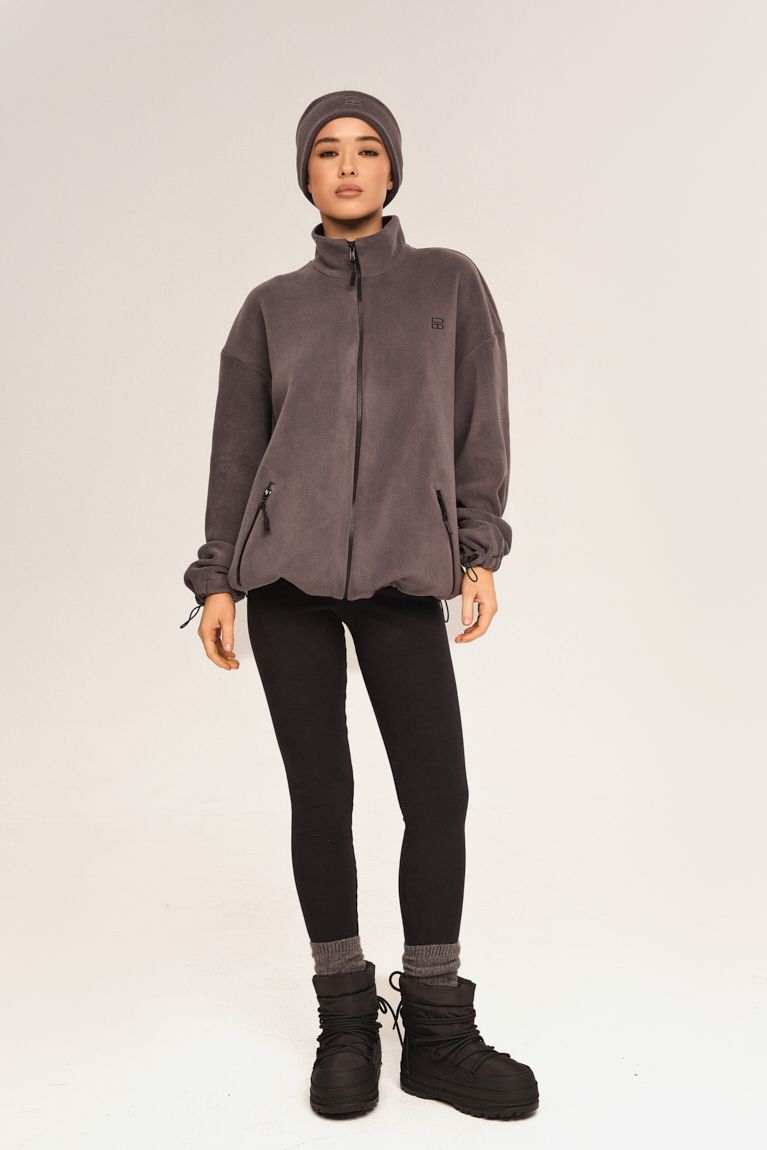 Кофта double zip фліс сіра