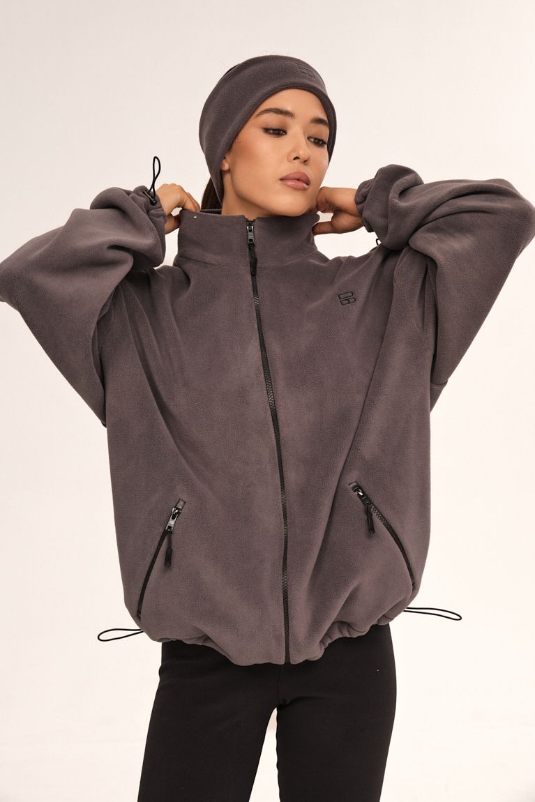 Кофта double zip фліс сіра