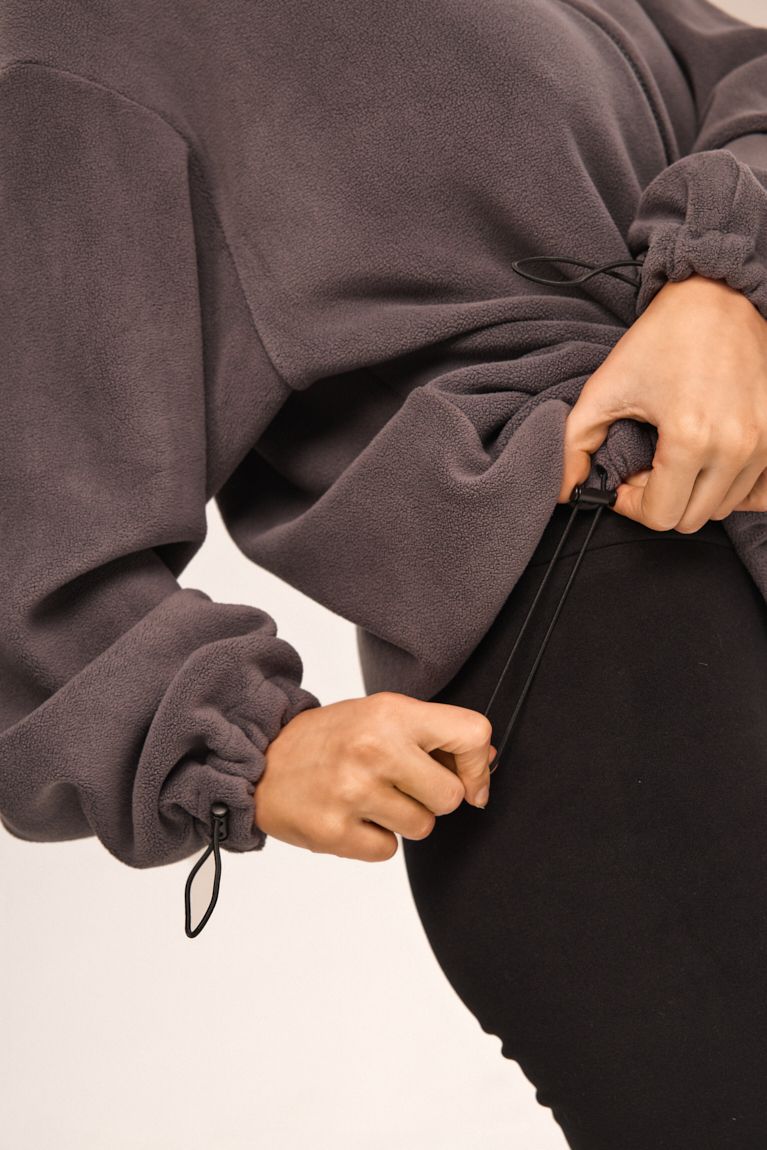 Кофта double zip фліс сіра