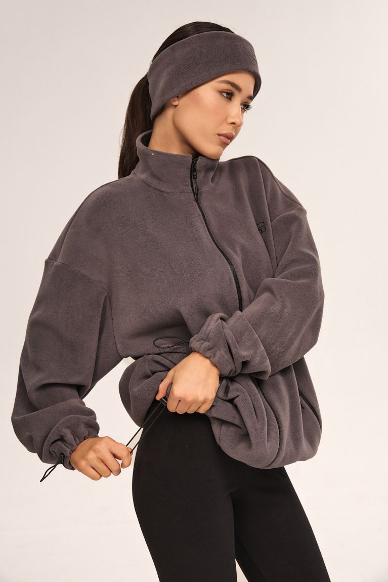 Кофта double zip фліс сіра