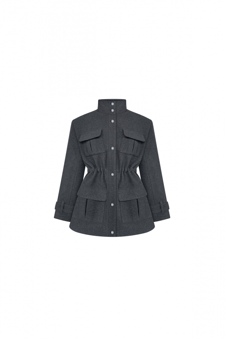 Напівпальто на кулісці графіт