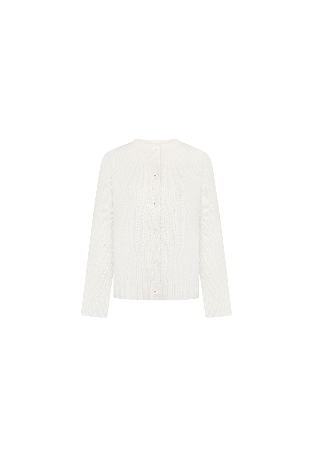 Кардиган вовна з довгим рукавом молочний