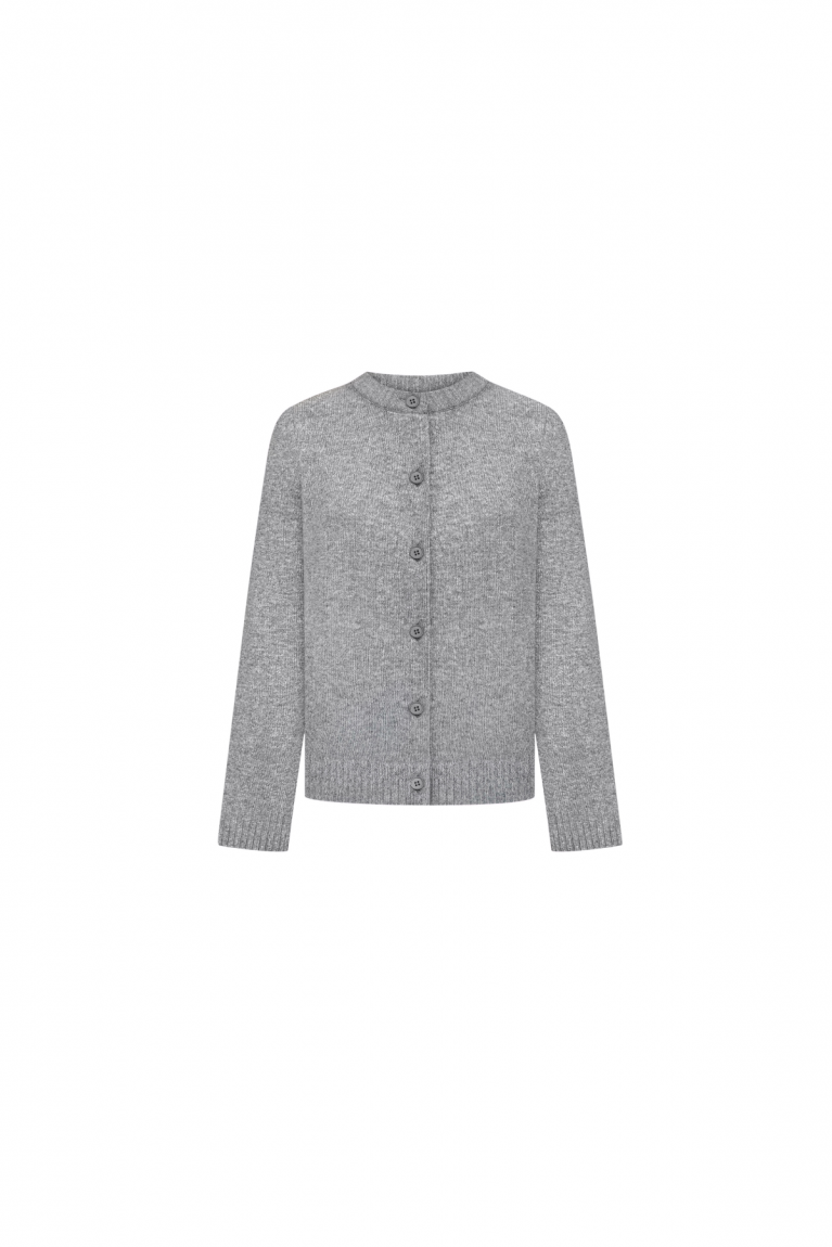 Кардиган вовна з довгим рукавом сірий