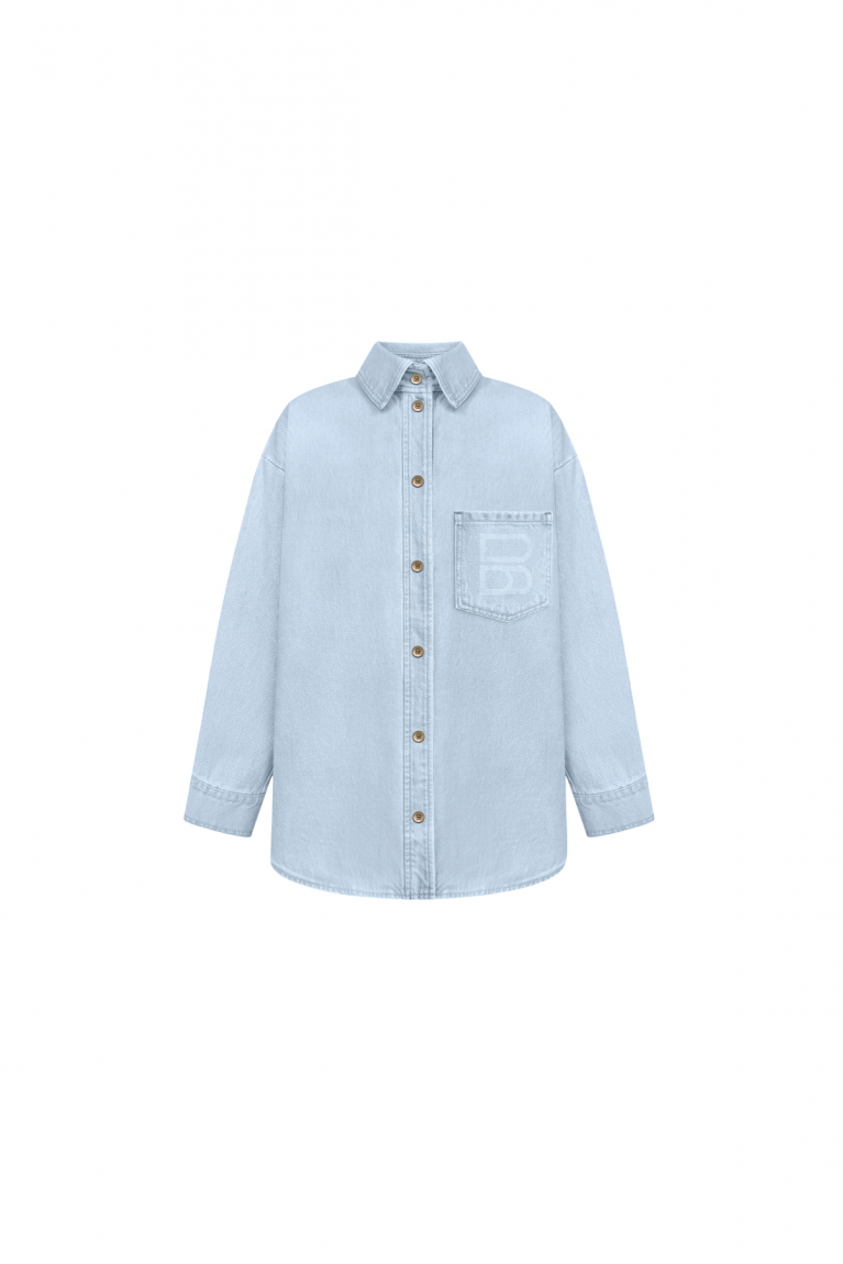 Сорочка джинс 2025 блакитна