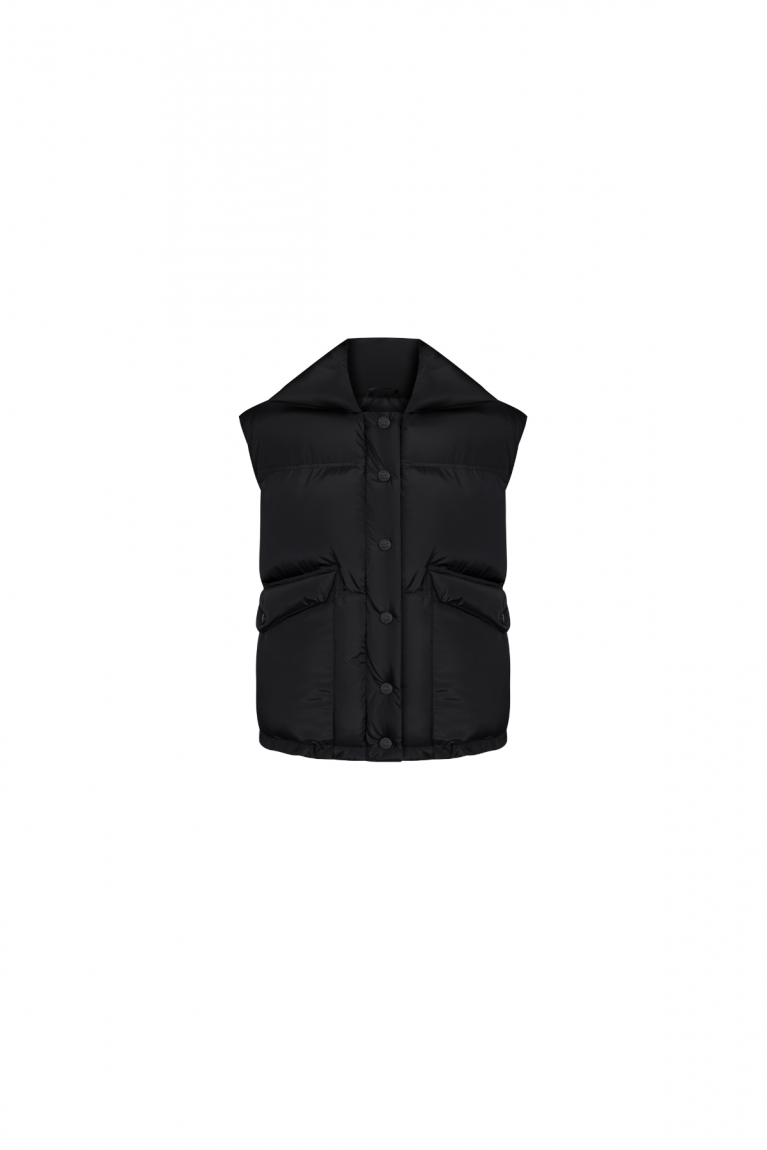 Жилет дутий на блискавці чорний