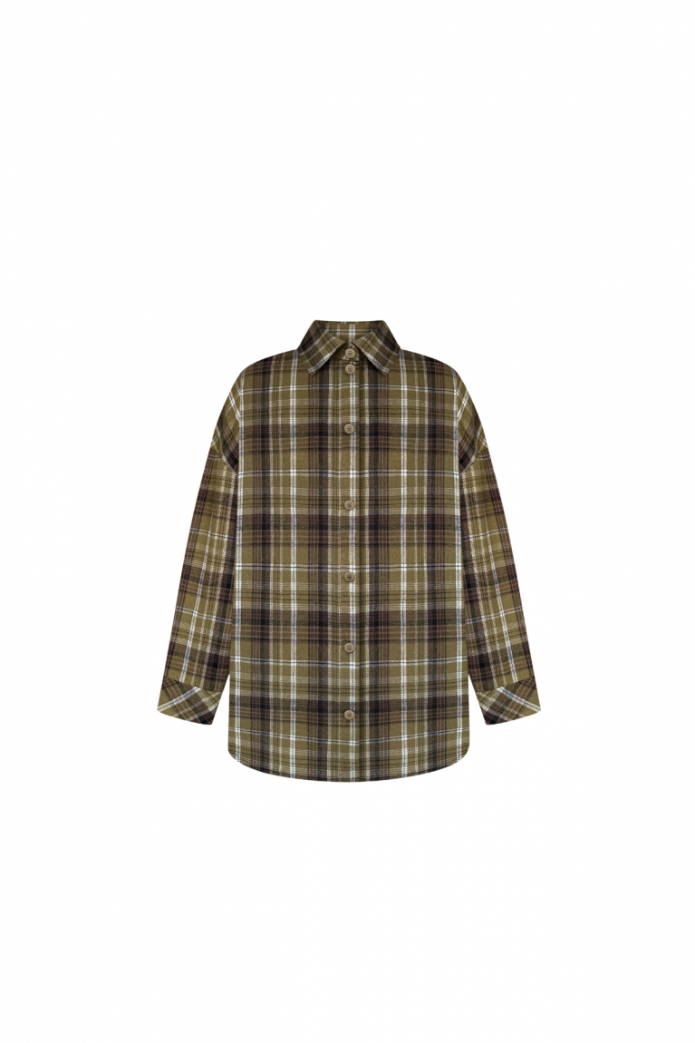 Сорочка байка на кнопках хакі