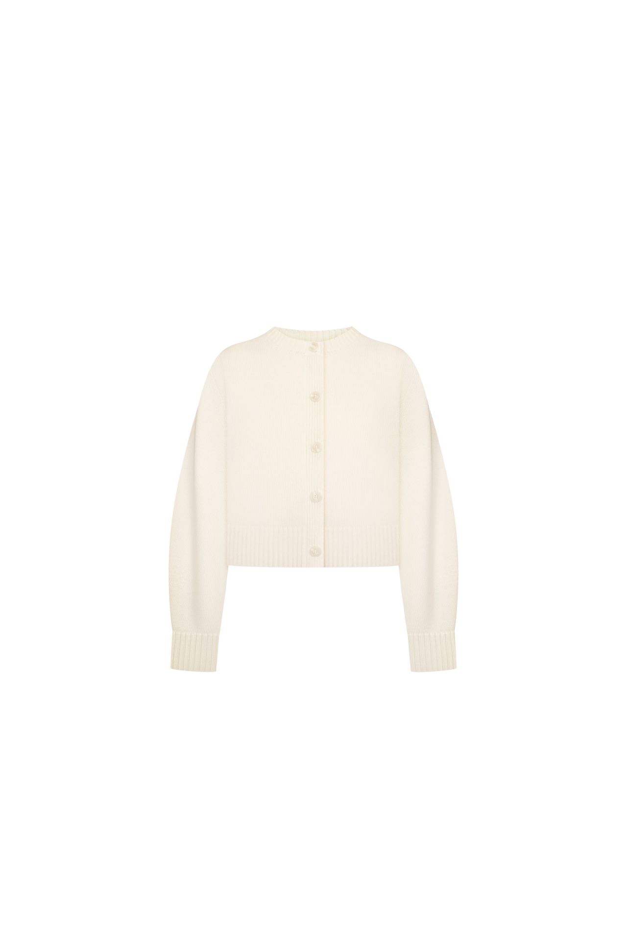 Кардиган в'язаний з довгим рукавом молочний