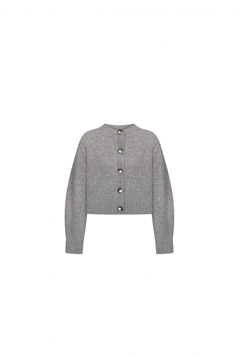 Кардиган в'язаний з довгим рукавом сірий