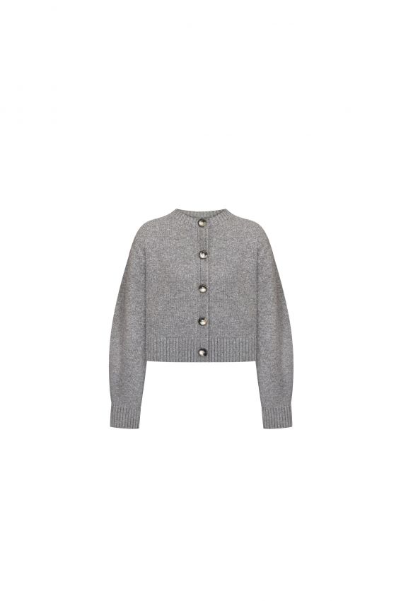 Кардиган в'язаний з довгим рукавом сірий