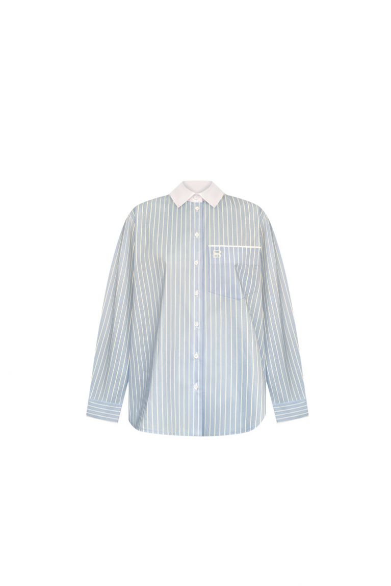 Сорочка з комірцем блакитна