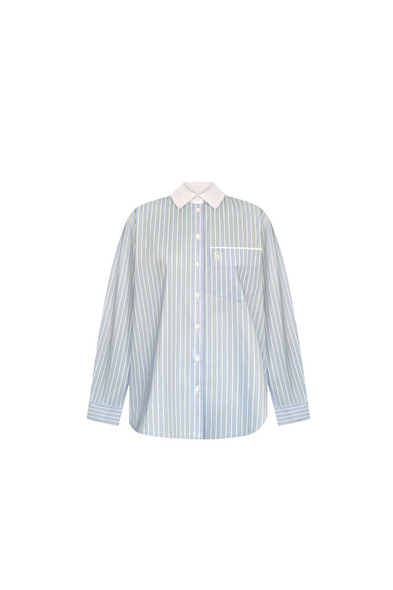 Сорочка з комірцем блакитна