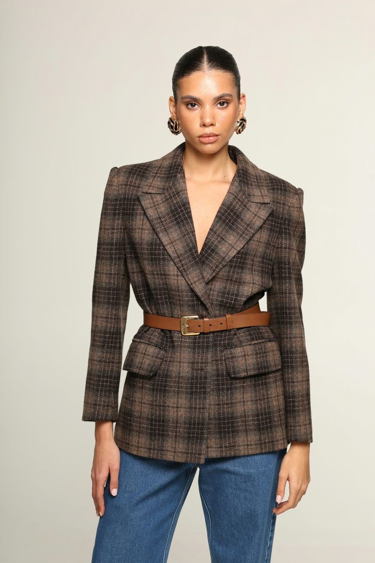 Жакет Сheckered коричневий