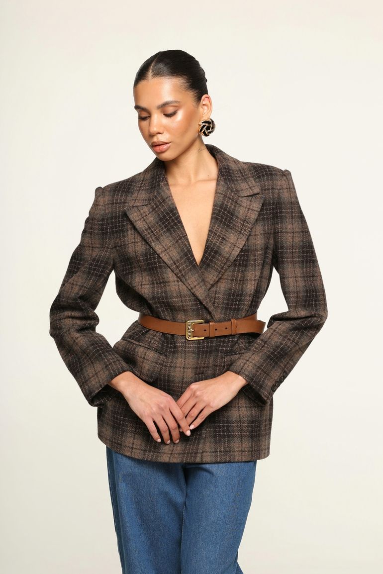 Жакет Сheckered коричневий