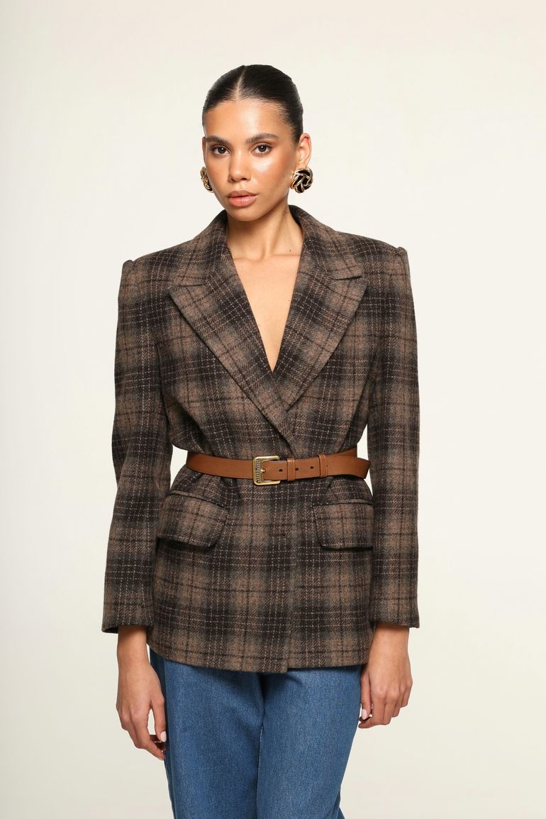 Жакет Сheckered коричневий